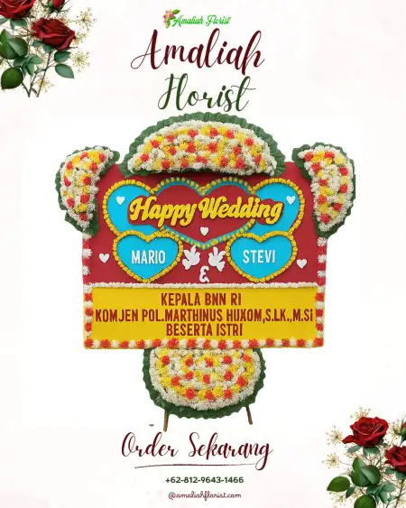 Papan Bunga Pernikahan Tanah Sareal